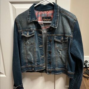 Amethyst Jeans Distressed Blue Jean Jacket